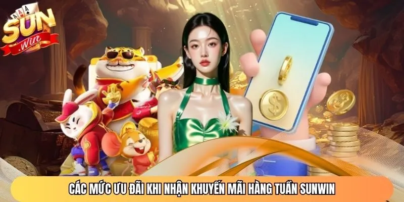 Các mức ưu đãi khi nhận khuyến mãi hàng tuần Sunwin